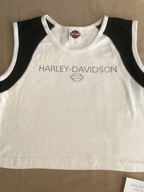 Harley-Davidson White and Black Studded Logo Tank